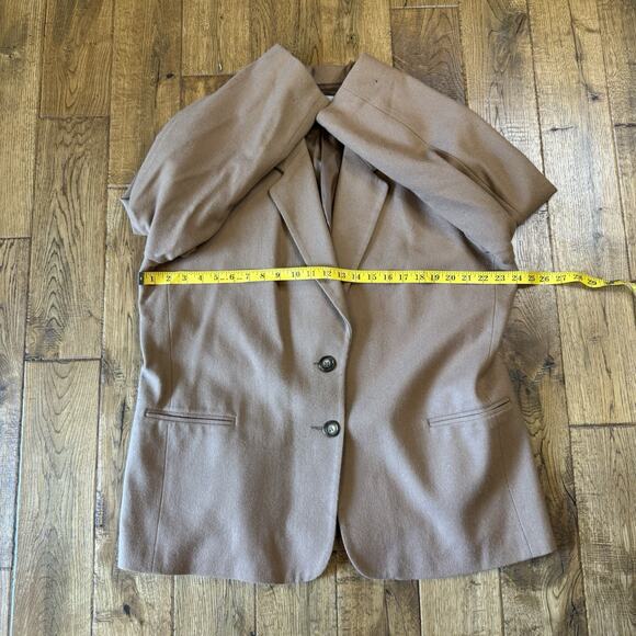 VTG Kim Rogers 100% Wool Blazer & Shorts Set Camel Coat Jacket Womens Plus Sz 18 - Picture 6 of 16